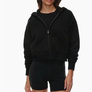 Aritzia cozy fleece boxy zip-up hoodie